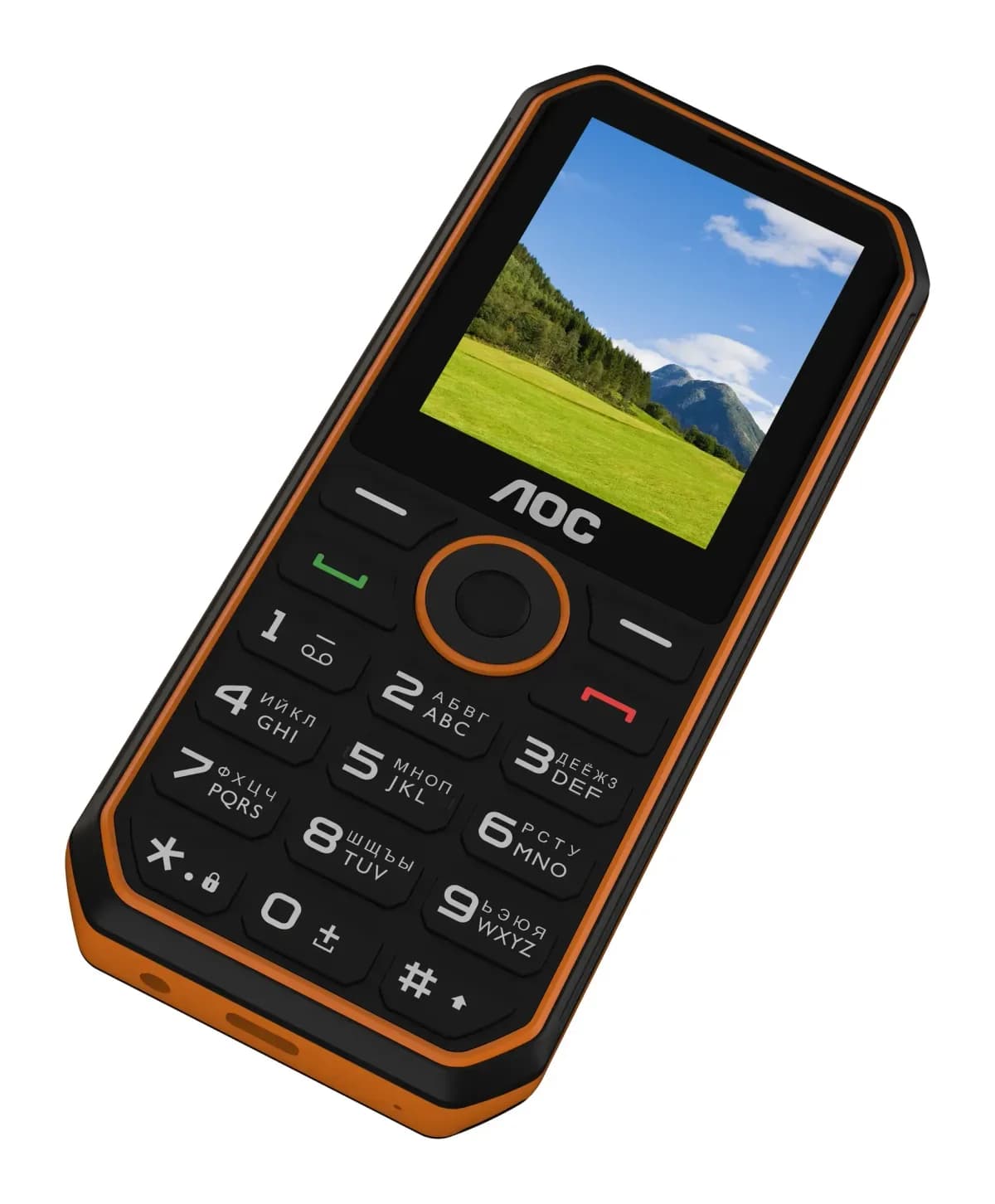 Мобильный телефон AOC A248 / CTA248BO/00 (черный/оранжевый)