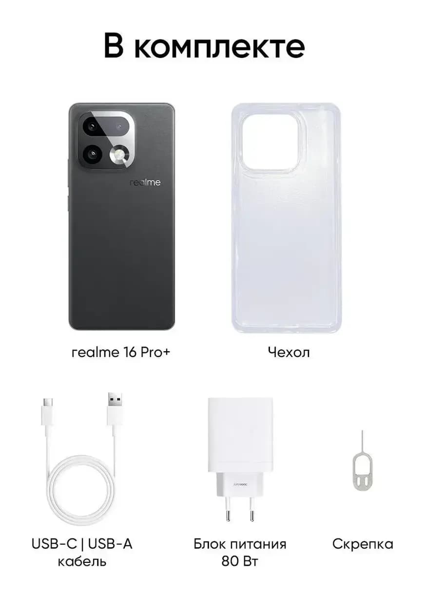 Смартфон Realme 16 Pro+ 12GB/512GB (серый)