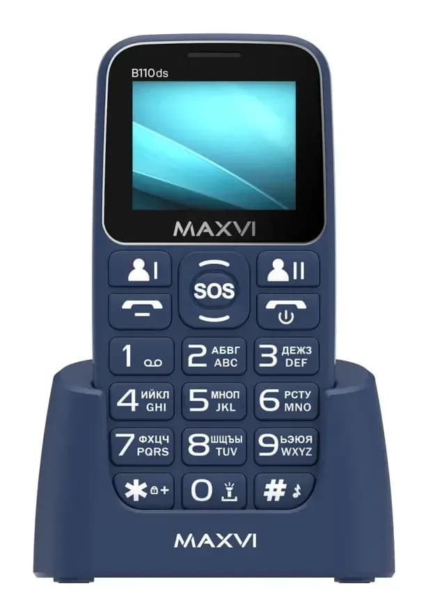 Мобильный телефон Maxvi B110ds (синий+ЗУ)