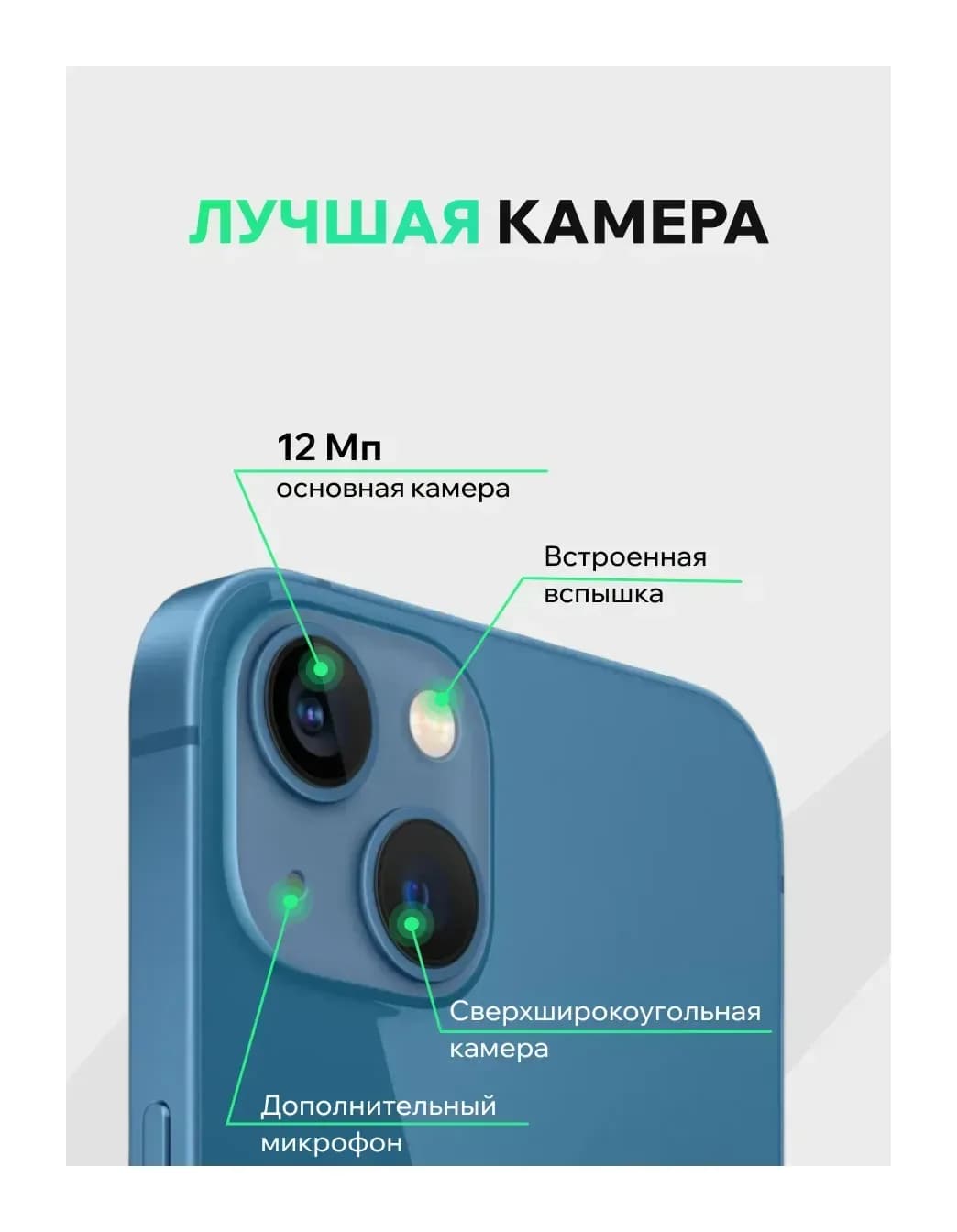 Смартфон восстановленный Apple iPhone 13 128GB ELNU Грейд A+ (синий)