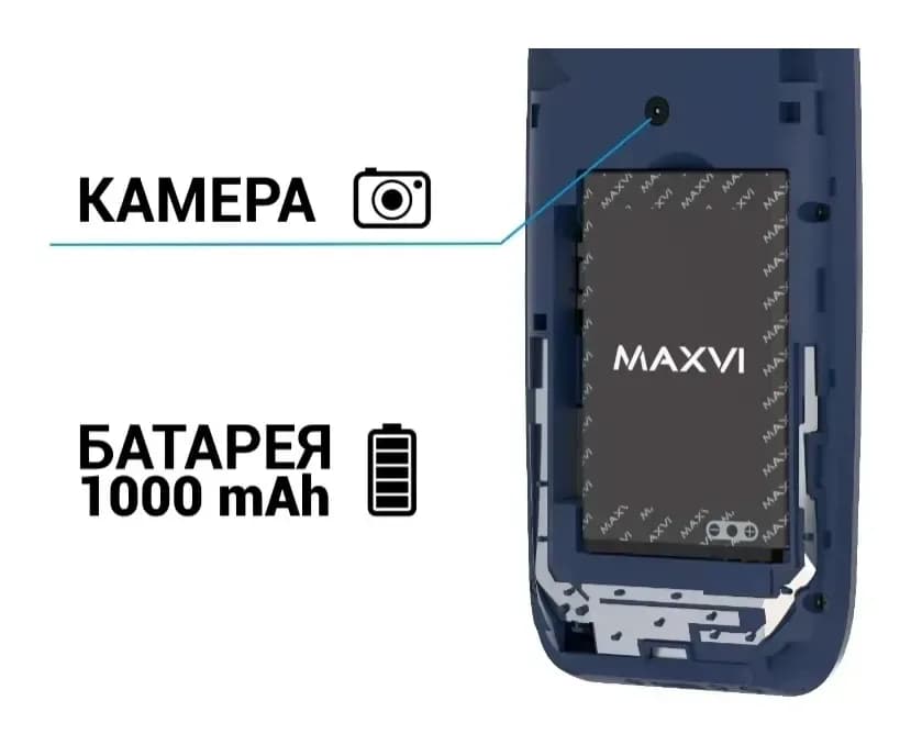 Мобильный телефон Maxvi B110ds (синий+ЗУ)