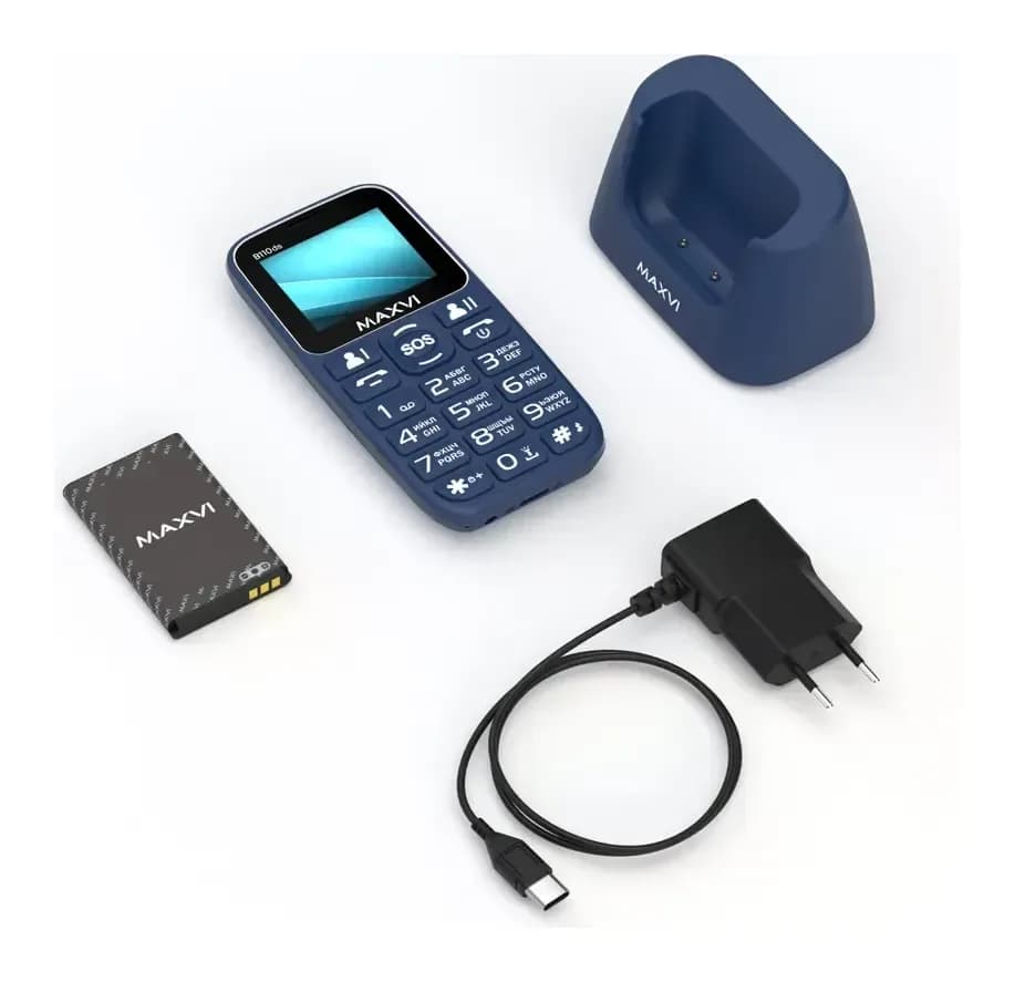 Мобильный телефон Maxvi B110ds (синий+ЗУ)