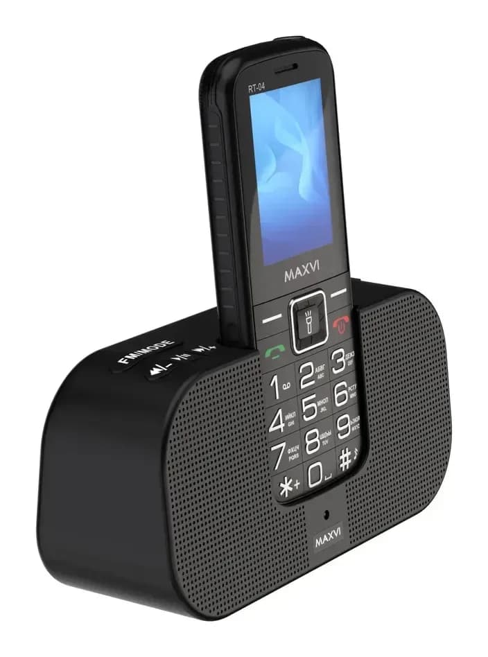 Мобильный телефон Maxvi RT-04 с док-станцией (черный)