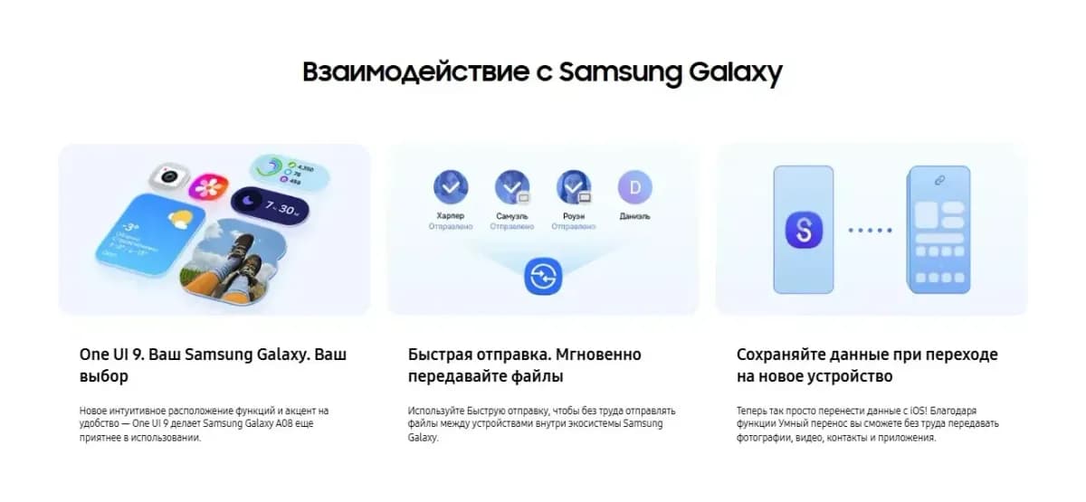 Смартфон Samsung Galaxy A08 4GB/64GB (зеленый)