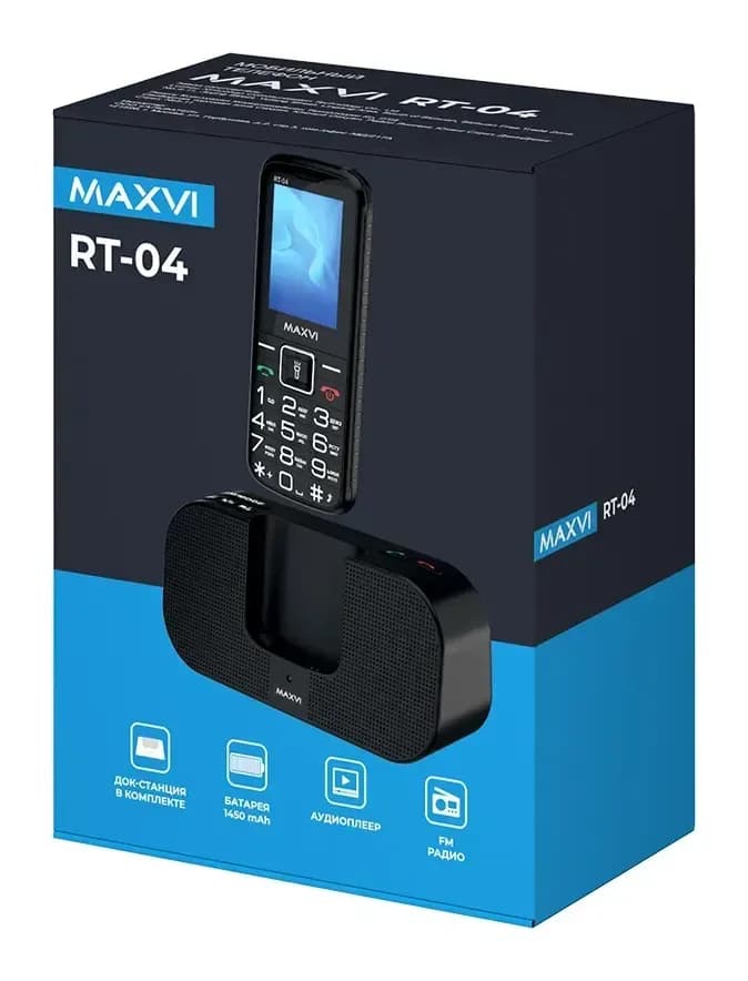 Мобильный телефон Maxvi RT-04 с док-станцией (черный)