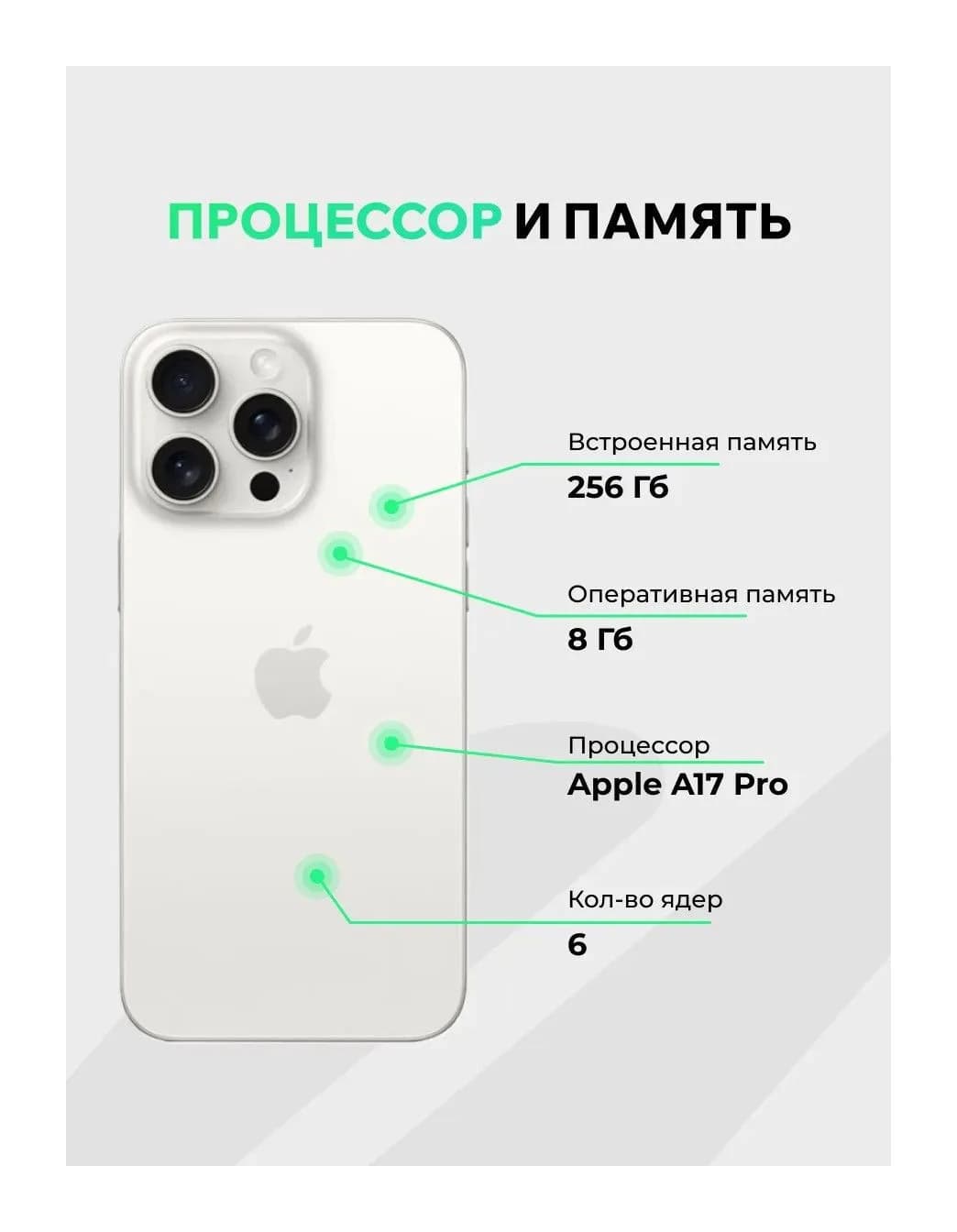 Смартфон восстановленный Apple iPhone 15 Pro Max 256GB ELNU Грейд В (белый титан)
