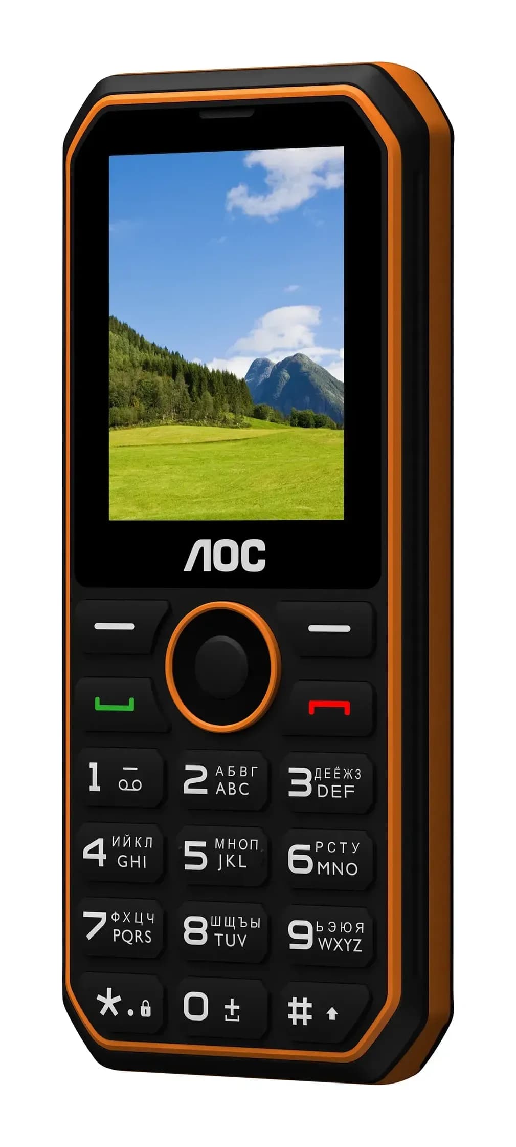 Мобильный телефон AOC A248 / CTA248BO/00 (черный/оранжевый)