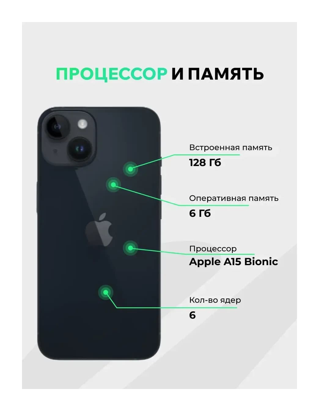 Смартфон восстановленный Apple iPhone 14 128GB ELNU Грейд B (Midnight)