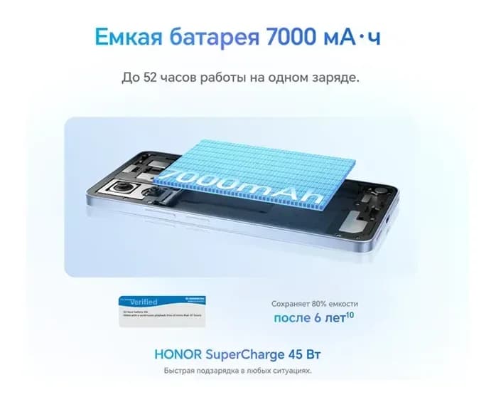Смартфон HONOR X8d 8GB/128GB (воздушный голубой)
