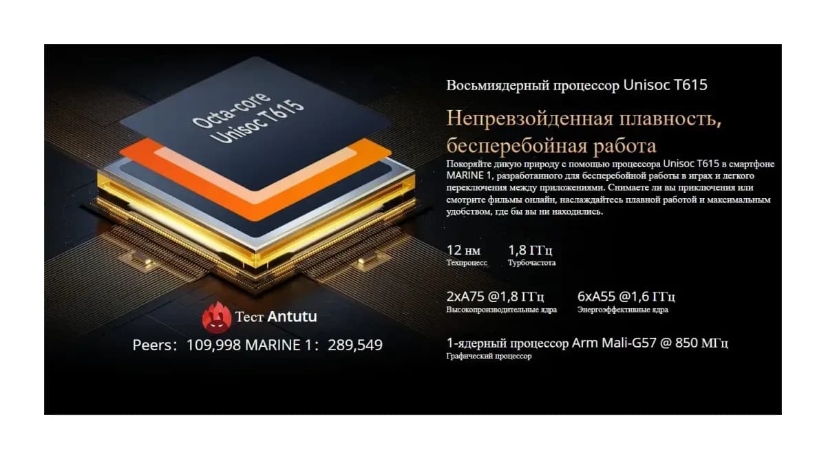 Смартфон Oscal Marine 1 4GB/128GB (черный)