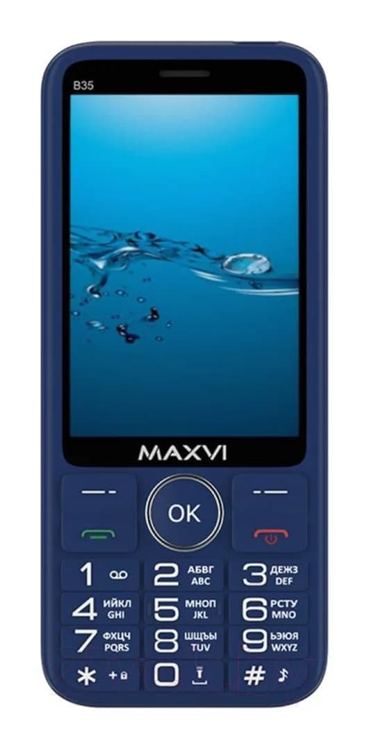 Мобильный телефон Maxvi B35 (синий+ЗУ)