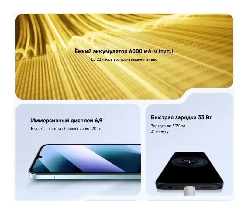Смартфон POCO C85 6GB/128GB (черный)