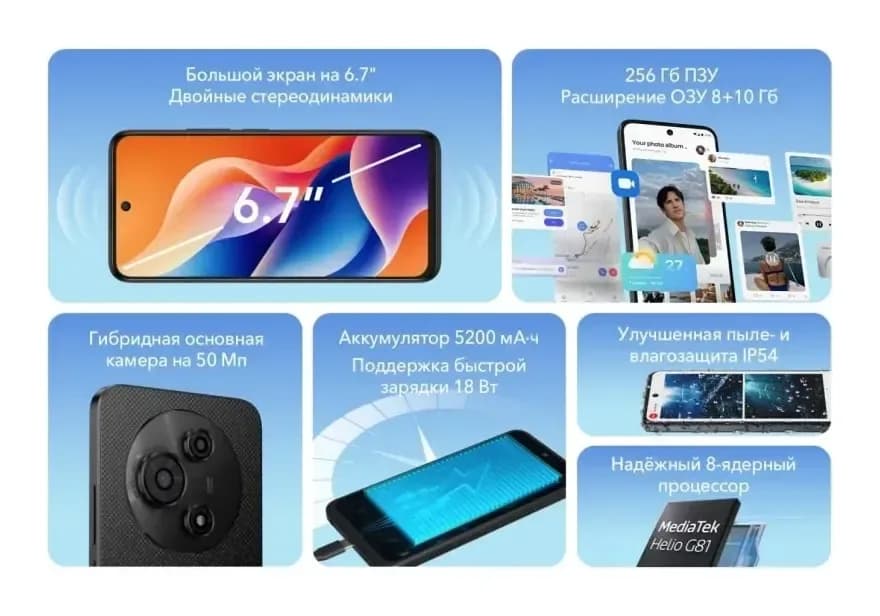 Смартфон TCL 605 T517F 8GB/256GB (черный)