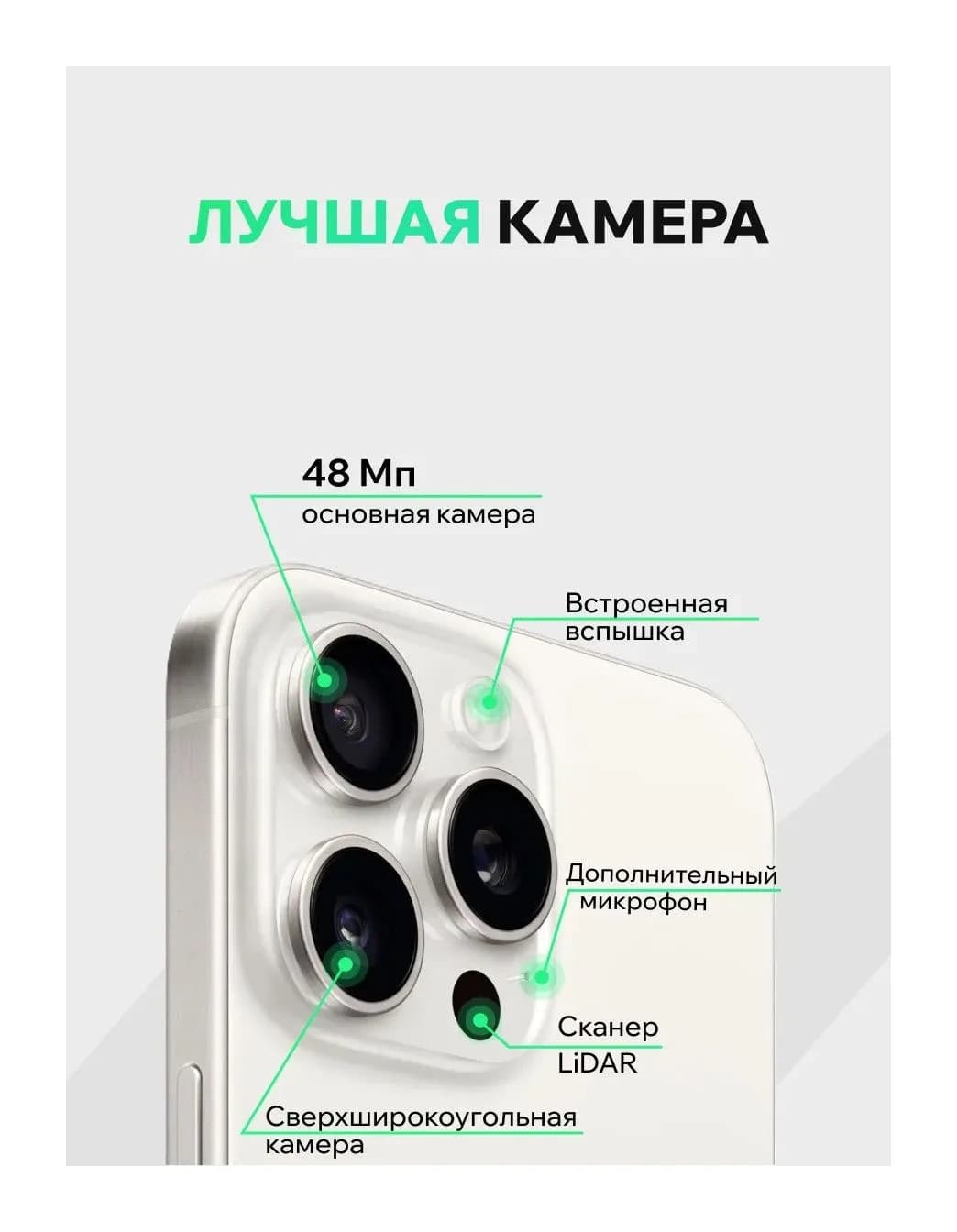 Смартфон восстановленный Apple iPhone 15 Pro Max 256GB ELNU Грейд В (белый титан)