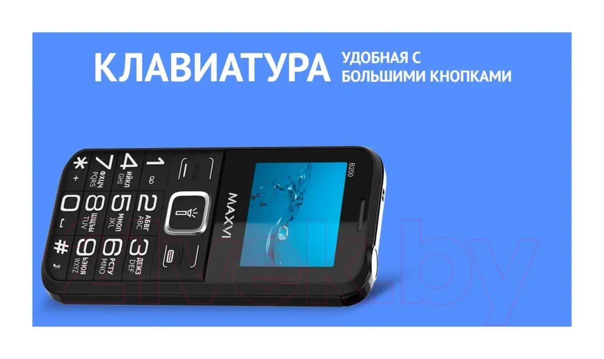 Мобильный телефон Maxvi B200 (черный+ЗУ)