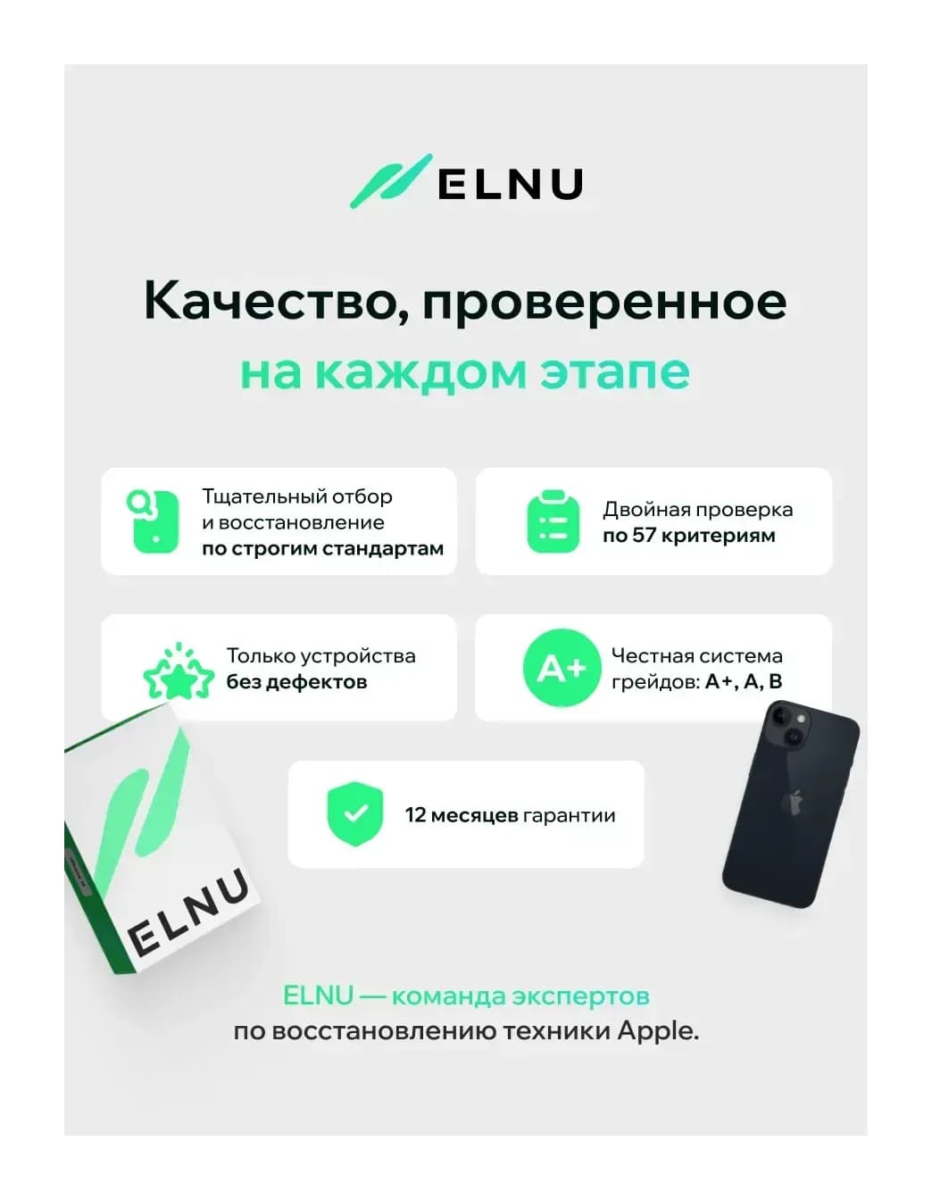 Смартфон восстановленный Apple iPhone 14 128GB ELNU Грейд B (Midnight)
