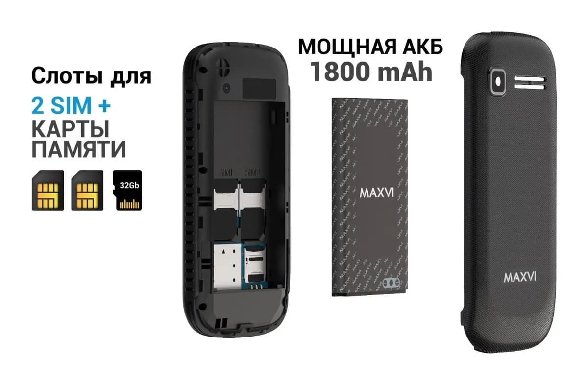 Мобильный телефон Maxvi B201 (синий)