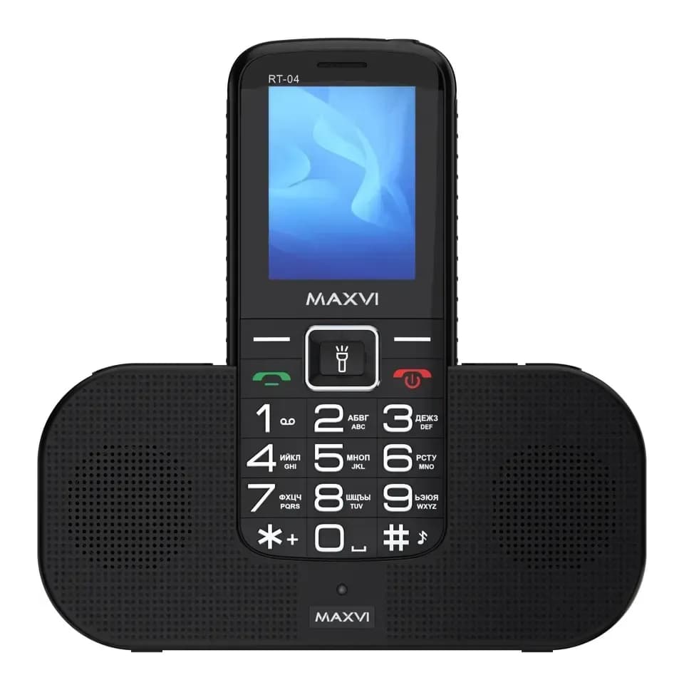 Мобильный телефон Maxvi RT-04 с док-станцией (черный)