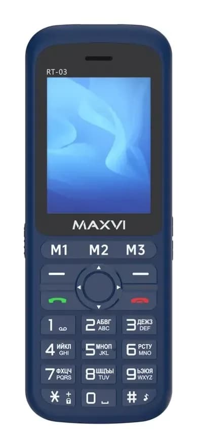Мобильный телефон Maxvi RT-03 с док-станцией (синий)