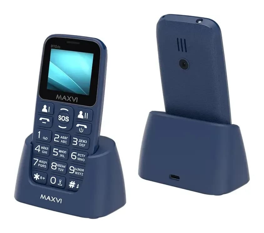 Мобильный телефон Maxvi B110ds (синий+ЗУ)