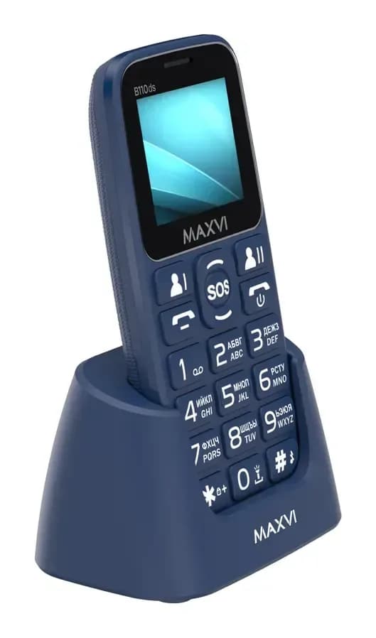 Мобильный телефон Maxvi B110ds (синий+ЗУ)