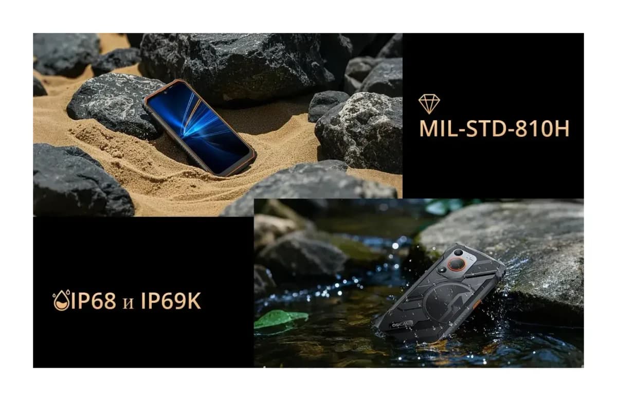Смартфон Oscal Marine 1 4GB/128GB (черный)