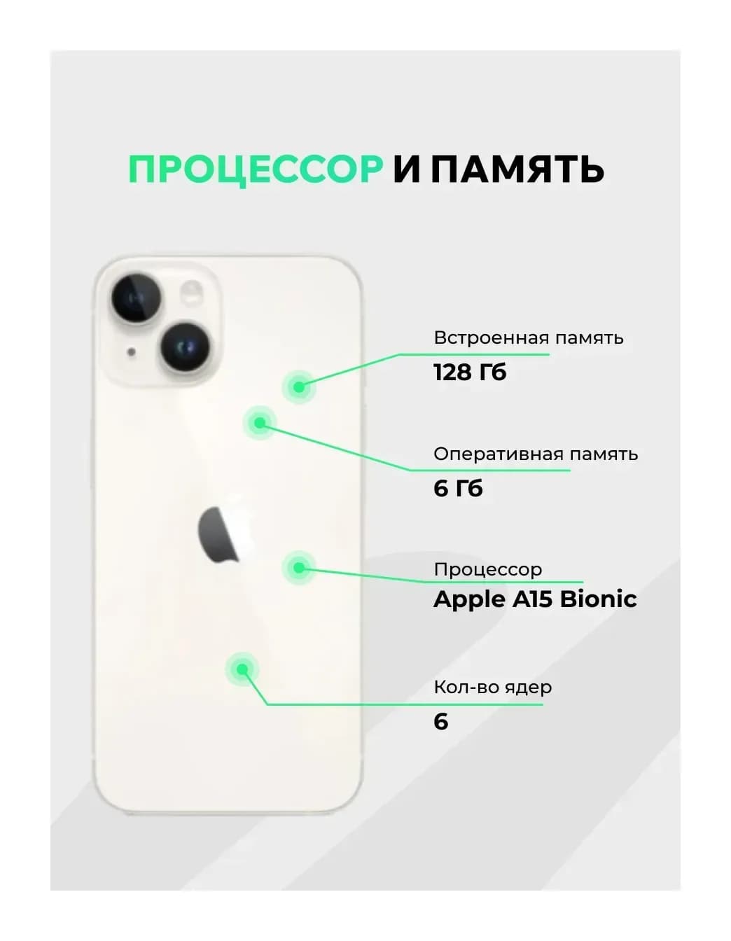 Смартфон восстановленный Apple iPhone 14 128GB ELNU Грейд B (Starlight)
