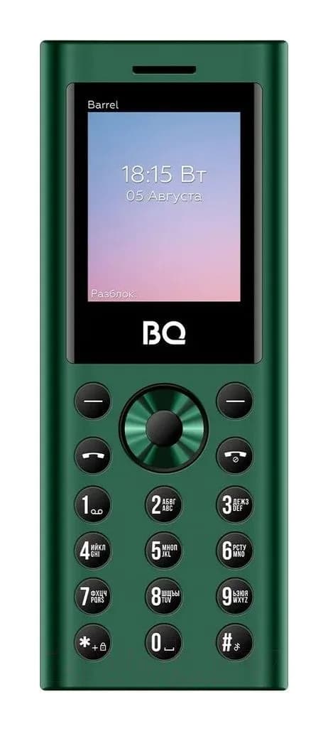 Мобильный телефон BQ 1858 Barrel (зеленый/черный)