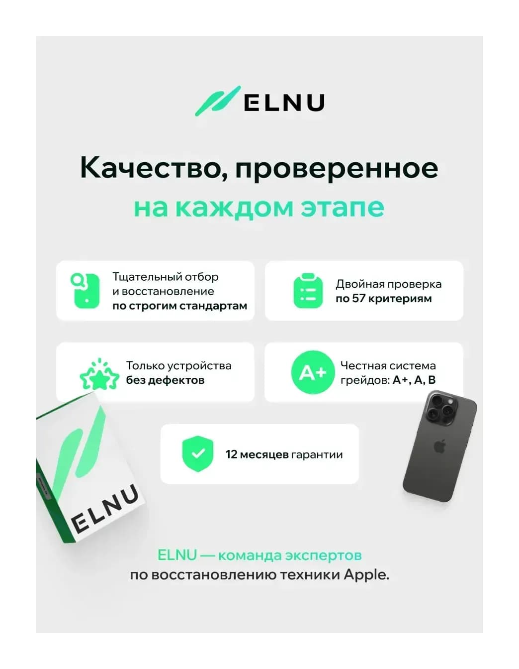 Смартфон восстановленный Apple iPhone 15 Pro Max 256GB ELNU Грейд B (черный титан)