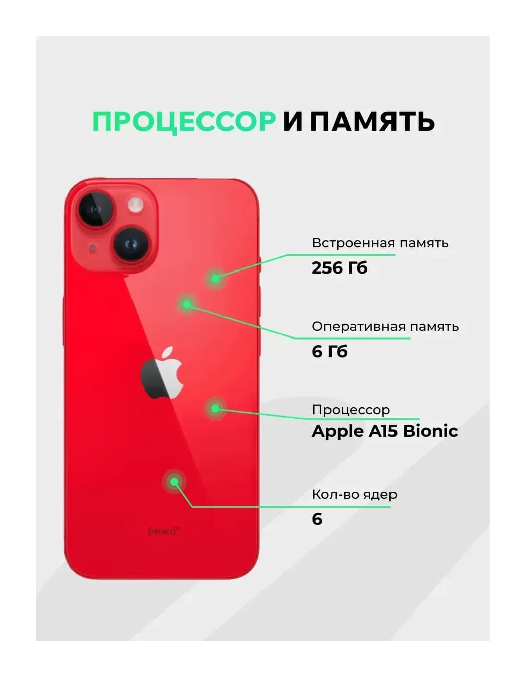 Смартфон восстановленный Apple iPhone 14 256GB ELNU грейд A (красный)