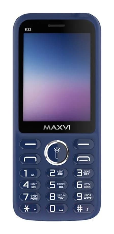 Мобильный телефон Maxvi K32 (синий+ЗУ)