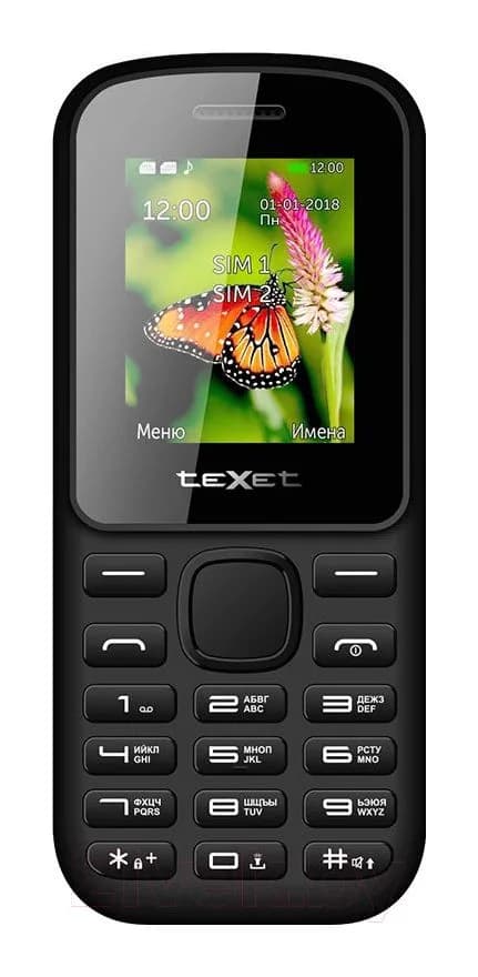 Мобильный телефон Texet TM-130 (черный/красный)