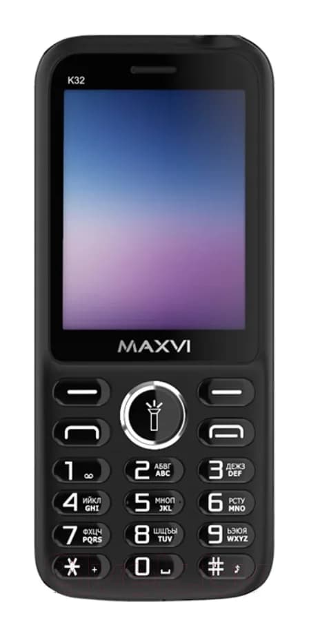 Мобильный телефон Maxvi K32 (черный+ЗУ)