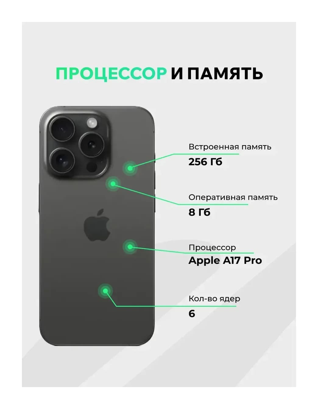 Смартфон восстановленный Apple iPhone 15 Pro Max 256GB ELNU Грейд B (черный титан)