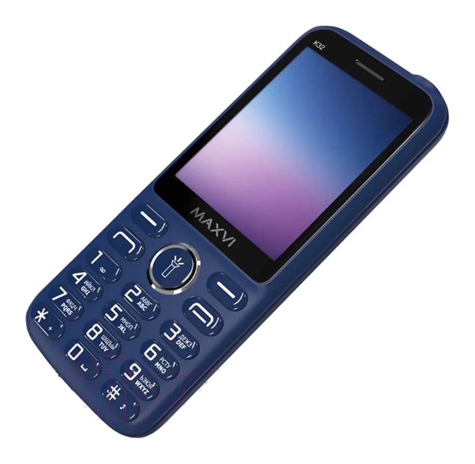 Мобильный телефон Maxvi K32 (синий+ЗУ)