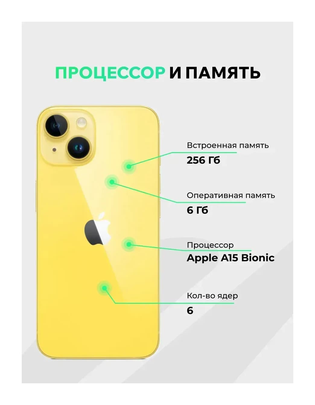 Смартфон восстановленный Apple iPhone 14 256GB ELNU грейд A (желтый)
